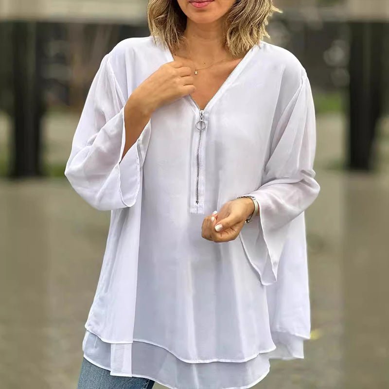 Moderne Elegant Stilfuld Løs Bluse