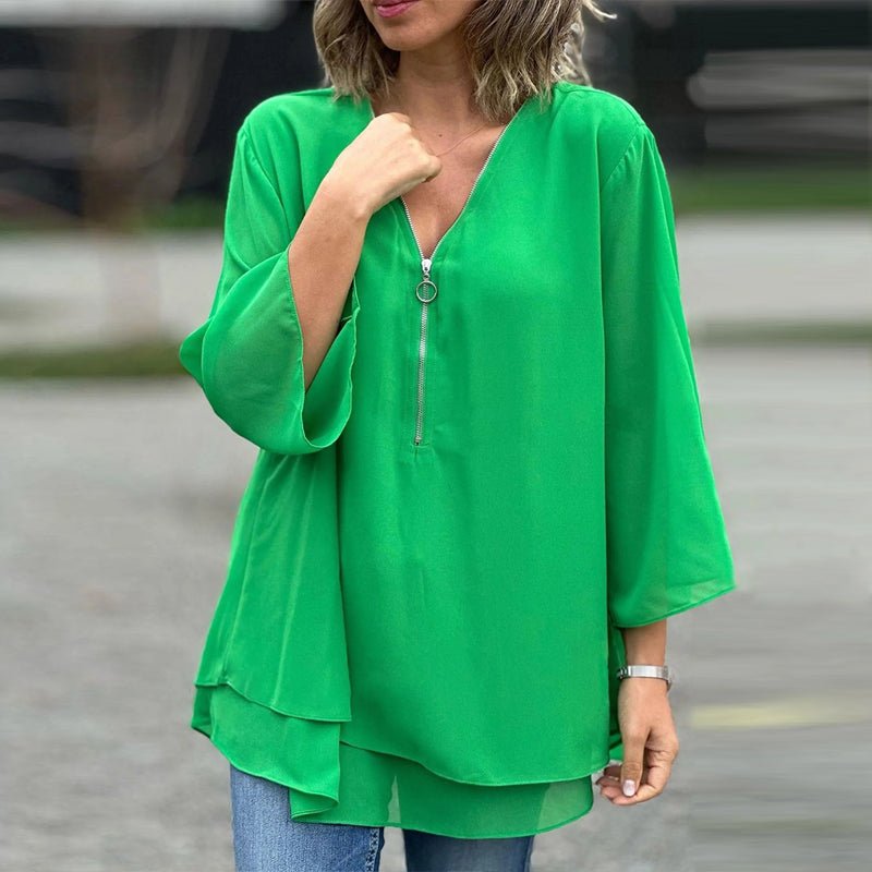 Moderne Elegant Stilfuld Løs Bluse