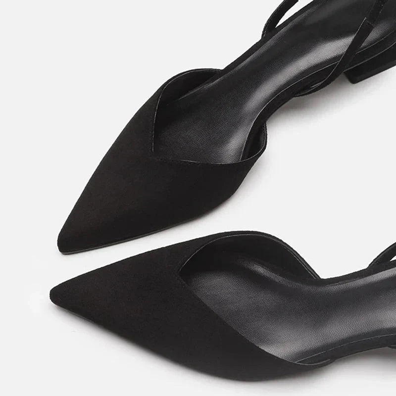 Lena - Slingback-sandaler med fin hæl og spids snude