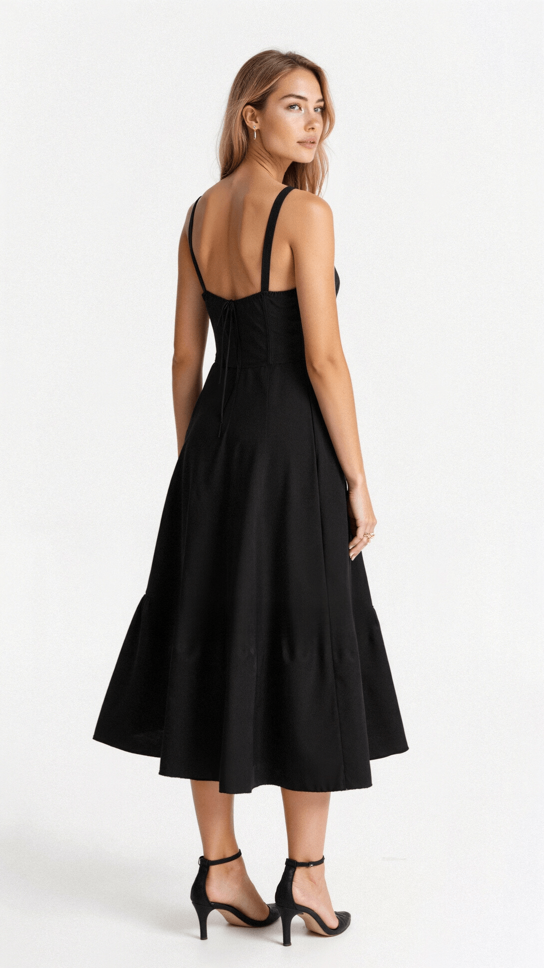 Blomstret Chic Korset Sommer Midi Kjole