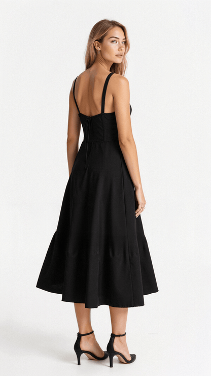 Blomstret Chic Korset Sommer Midi Kjole
