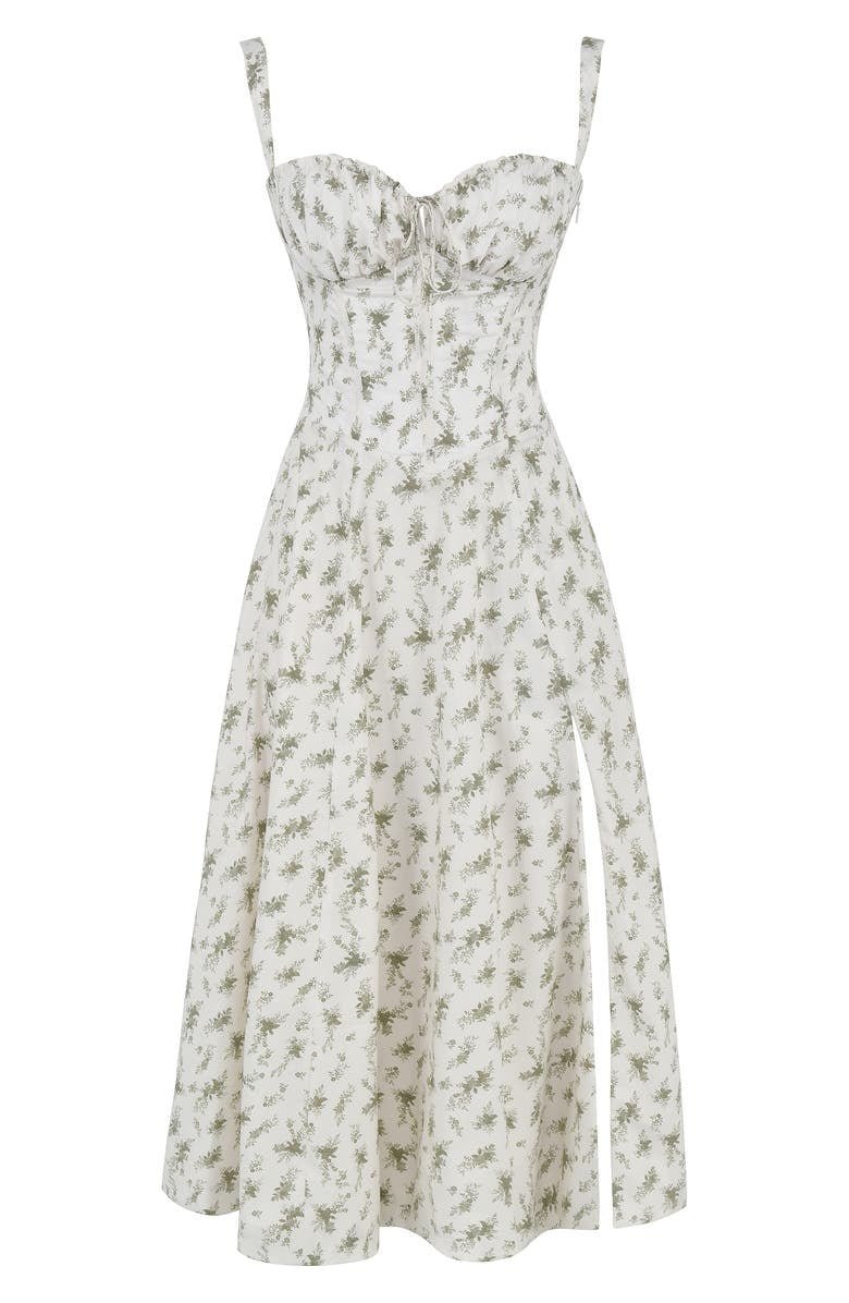 Blomstret Chic Korset Sommer Midi Kjole