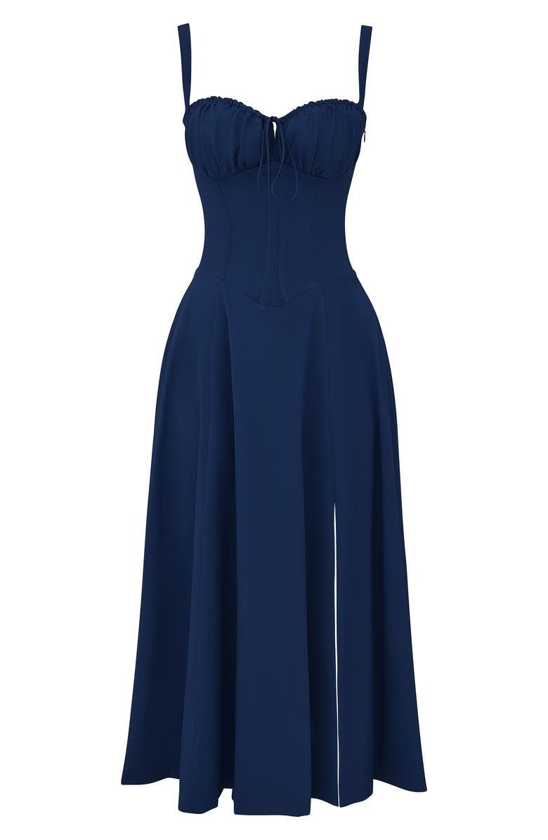 Blomstret Chic Korset Sommer Midi Kjole