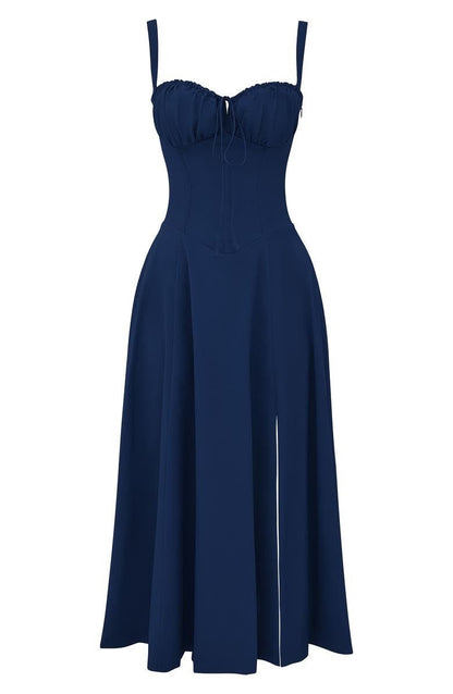 Blomstret Chic Korset Sommer Midi Kjole