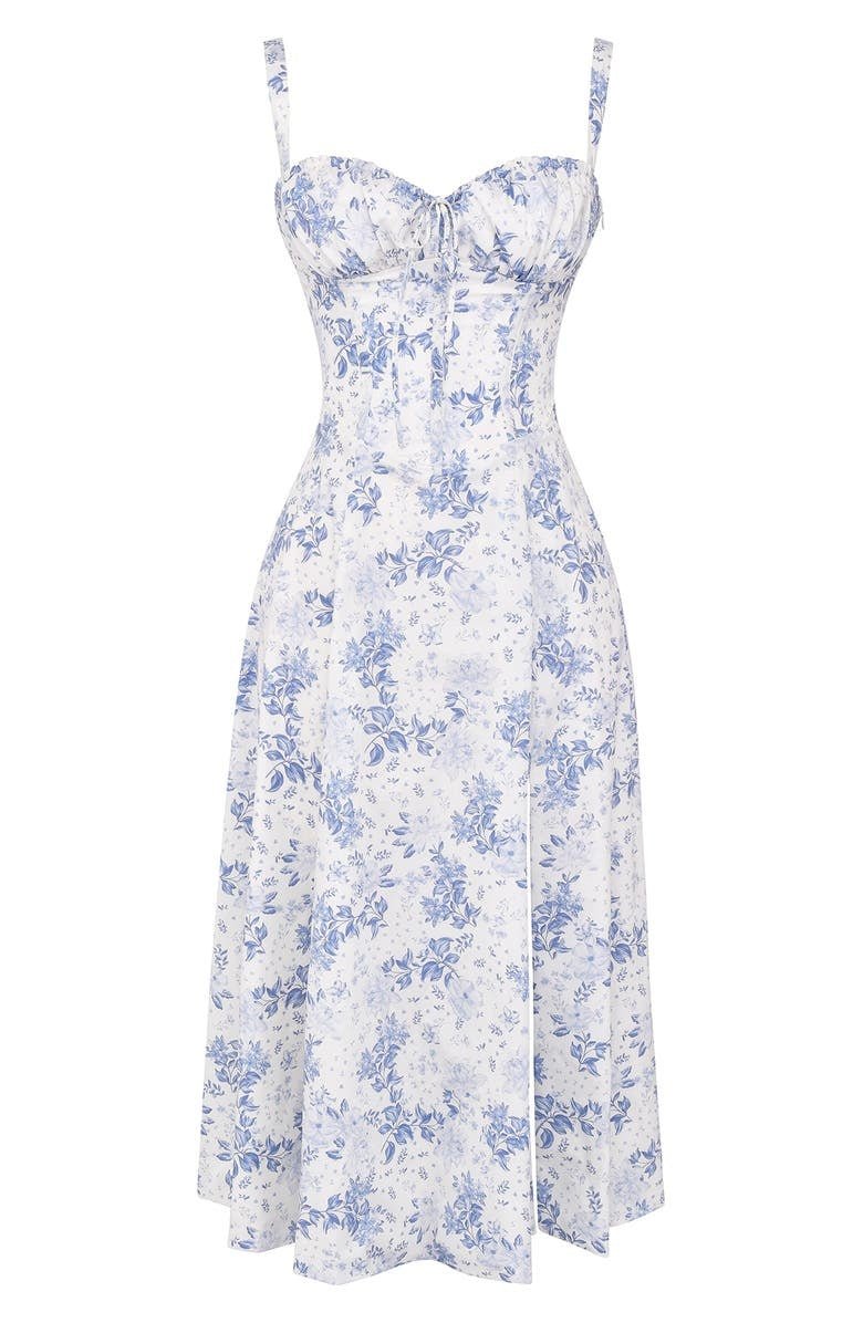Blomstret Chic Korset Sommer Midi Kjole