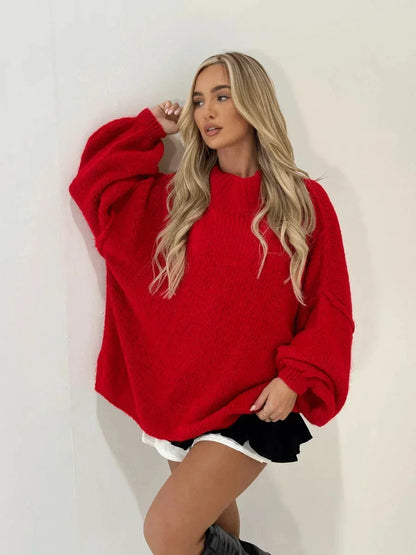 Louise | Blød Løs Sweater Med Rullekrave Til Hverdag