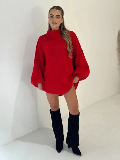 Louise | Blød Løs Sweater Med Rullekrave Til Hverdag