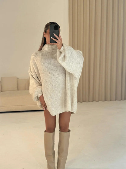 Louise | Blød Løs Sweater Med Rullekrave Til Hverdag