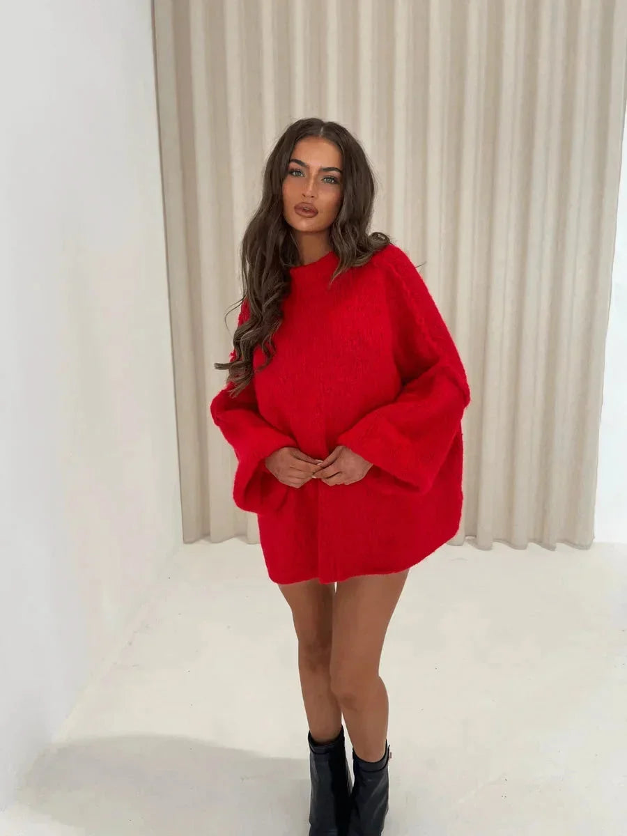 Louise | Blød Løs Sweater Med Rullekrave Til Hverdag