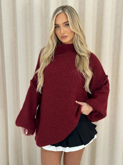 Louise | Blød Løs Sweater Med Rullekrave Til Hverdag