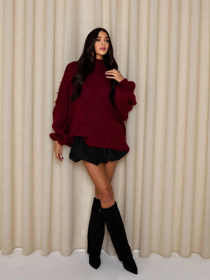 Louise | Blød Løs Sweater Med Rullekrave Til Hverdag