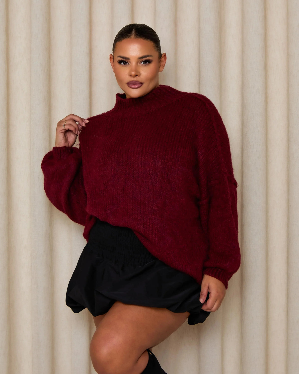 Louise | Blød Løs Sweater Med Rullekrave Til Hverdag