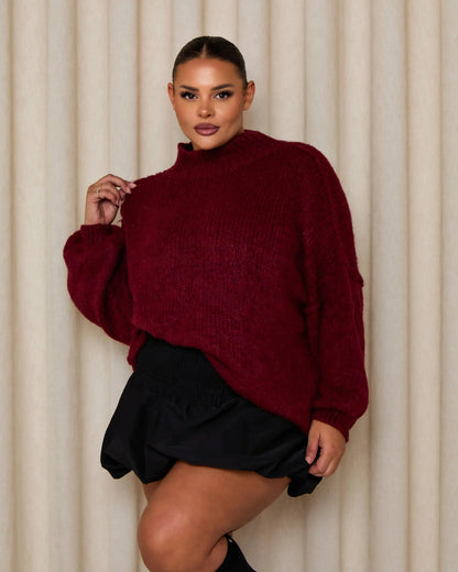 Louise | Blød Løs Sweater Med Rullekrave Til Hverdag