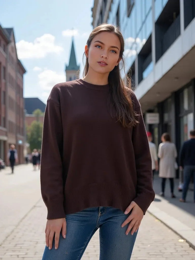 Thea | Blød Oversize Sweater Med Lange Ærmer Og Rund Hals