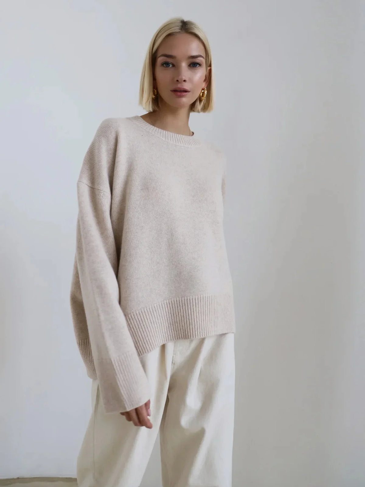 Thea | Blød Oversize Sweater Med Lange Ærmer Og Rund Hals