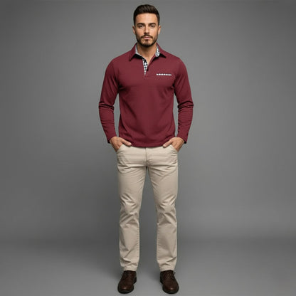 Herre Moderne Komfortabel Stilfuld langærmede vinterpolo-shirt