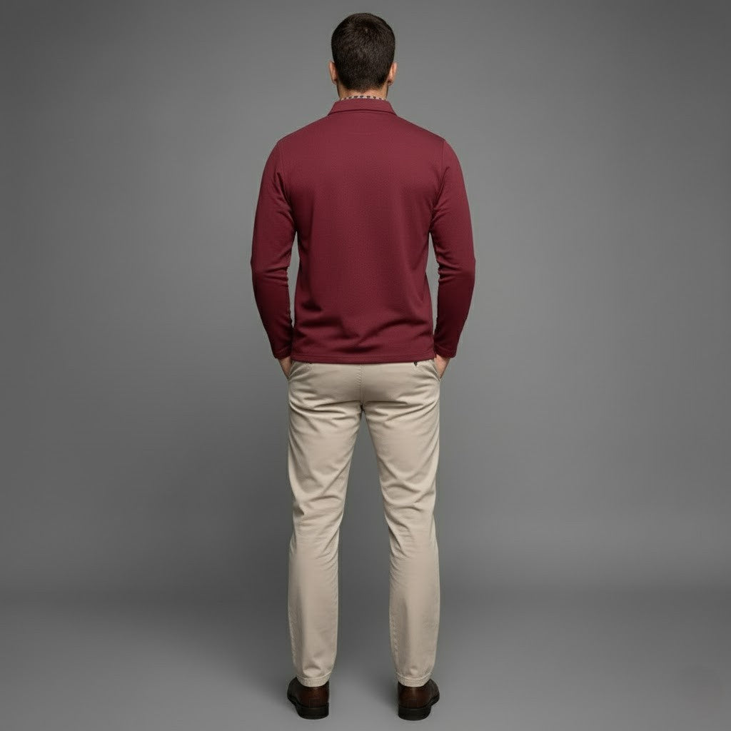 Herre Moderne Komfortabel Stilfuld langærmede vinterpolo-shirt