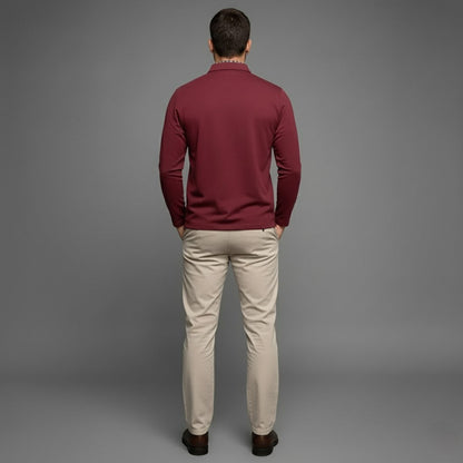 Herre Moderne Komfortabel Stilfuld langærmede vinterpolo-shirt