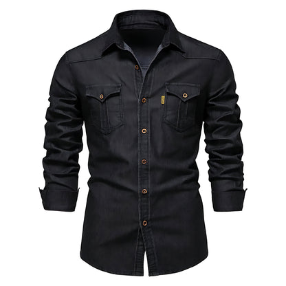 Moderne Elegant Casual Stilfuld Denimskjorte