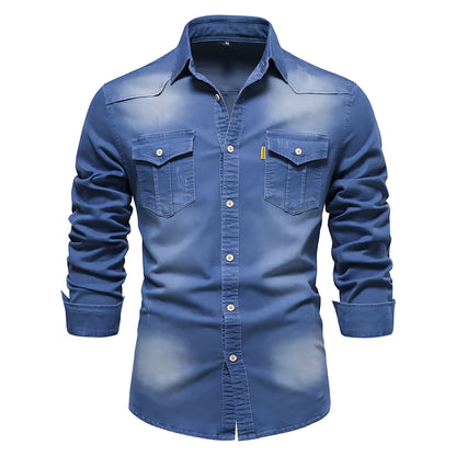 Moderne Elegant Casual Stilfuld Denimskjorte