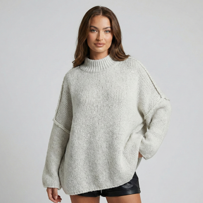 Louise | Blød Løs Sweater Med Rullekrave Til Hverdag