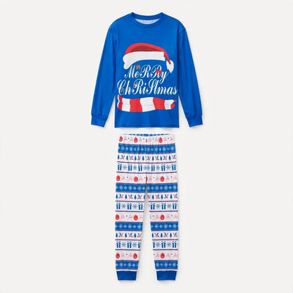 Rudolf | Julepyjamas med nissehuetryk og stribede bukser