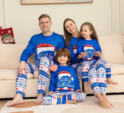 Rudolf | Julepyjamas med nissehuetryk og stribede bukser