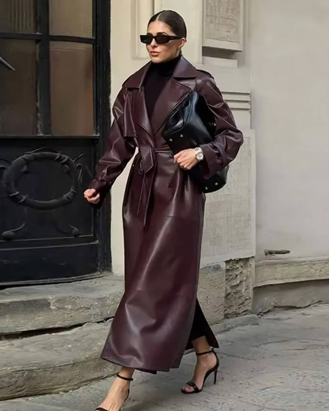 Dame Stilfuld Lang Vinter Maxi Trenchcoat