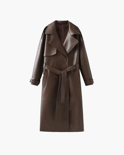 Dame Stilfuld Lang Vinter Maxi Trenchcoat