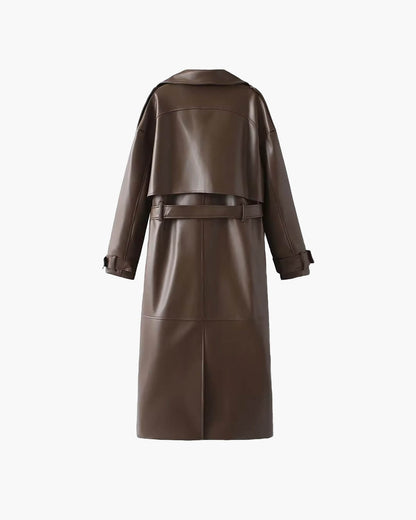 Dame Stilfuld Lang Vinter Maxi Trenchcoat