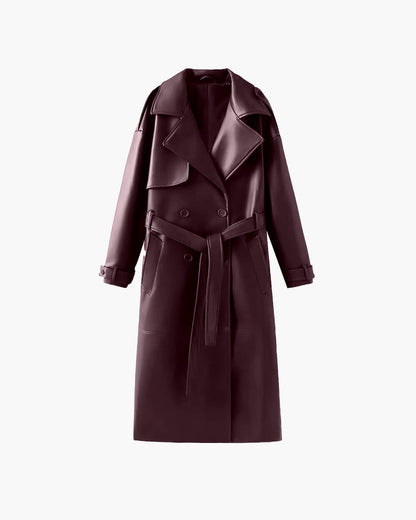 Dame Stilfuld Lang Vinter Maxi Trenchcoat