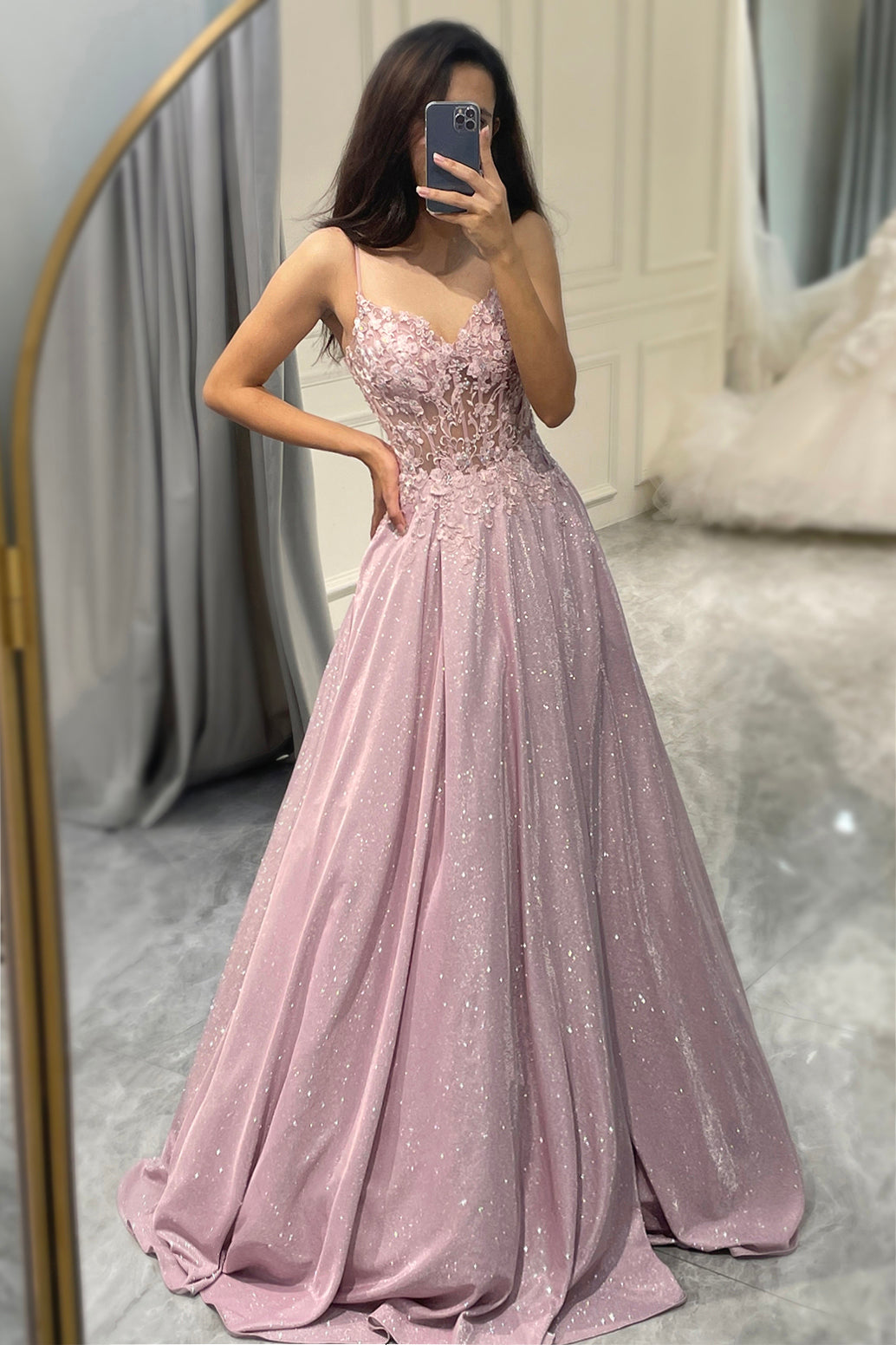 Dame Elegant Bryllupsgæst Broderet Maxi Kjole