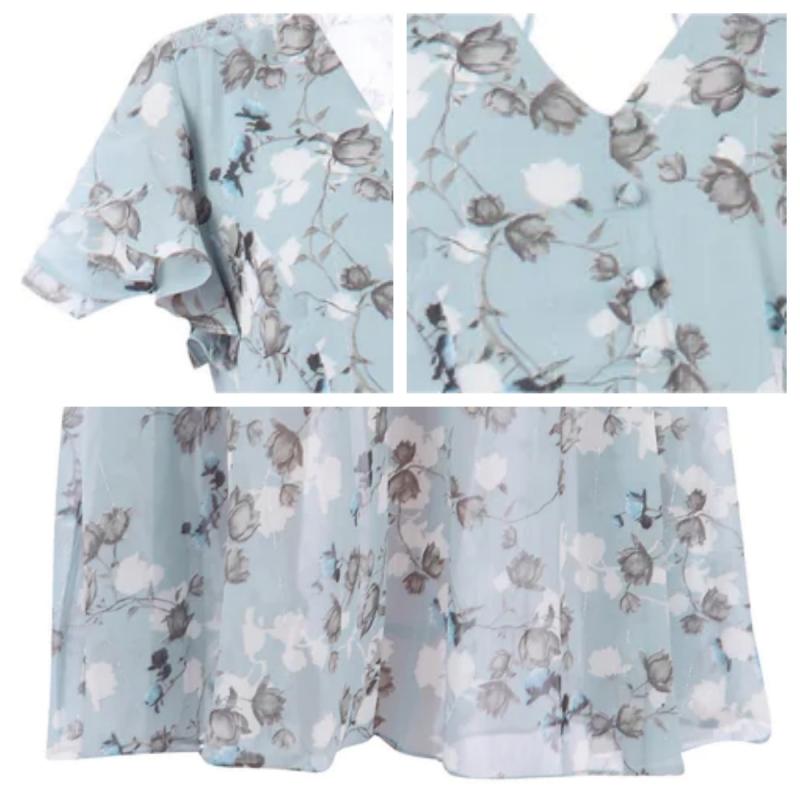 Abigail - Let maxikjole med blomsterprint og V-hals