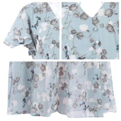 Abigail - Let maxikjole med blomsterprint og V-hals
