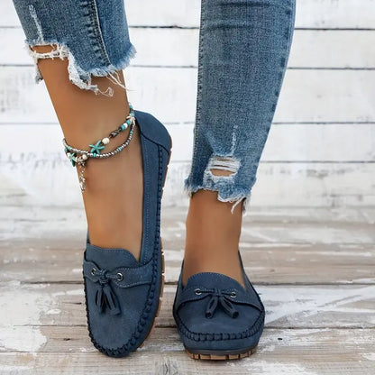 Sophia - Klassiske slip-on loafers med kvastdetaljer
