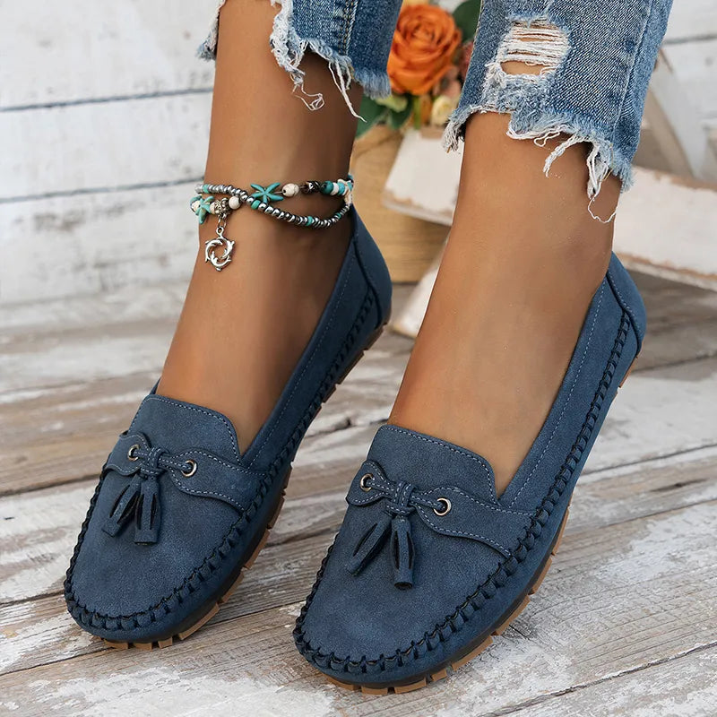 Sophia - Klassiske slip-on loafers med kvastdetaljer