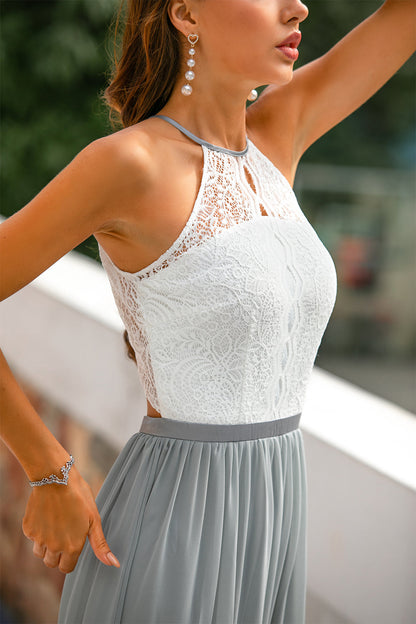 Dame Elegant Bryllupsgæst Halter Maxi Kjole
