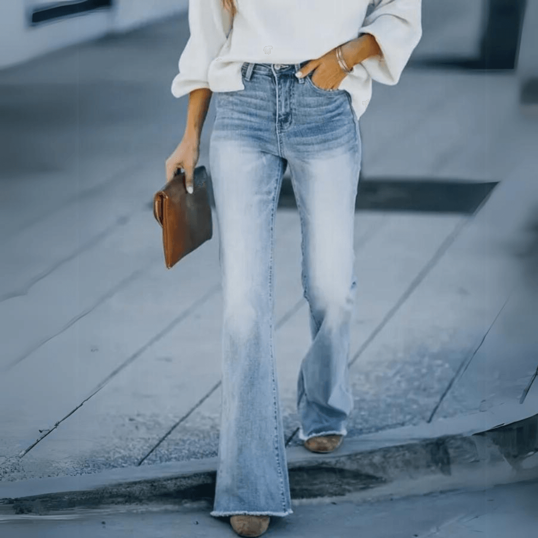 Natascha Dame Forårsjeans med Høj Talje og Lige Ben