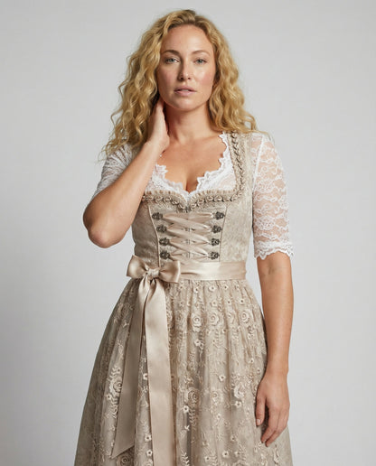 Dirndl Kleid für Frauen mit Schnürung und Taschen