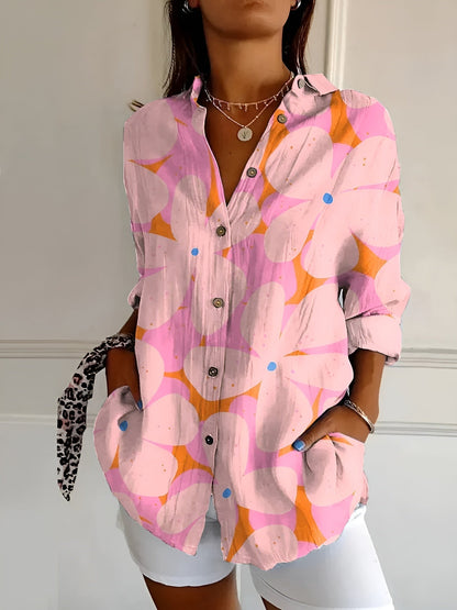 Elegant Casual Stilfuld Blomstret Skjorte