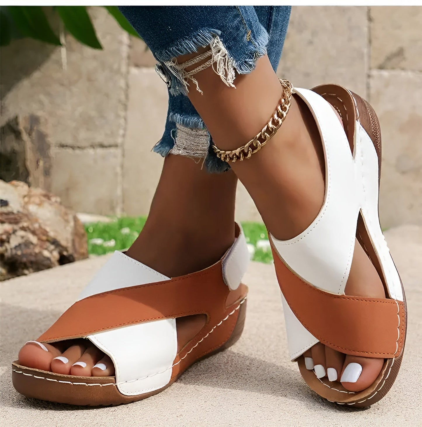 Emily - Elegante sandaler med åben tå og skrå hæl
