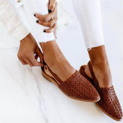 Dame Komfortable Slip-On Vævede Flade Loafers