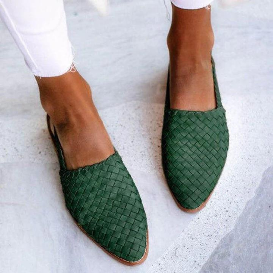 Dame Komfortable Slip-On Vævede Flade Loafers