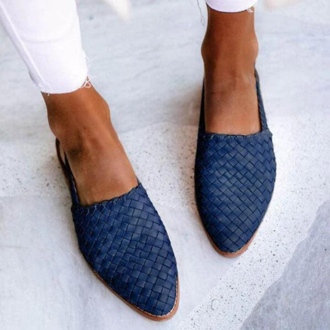 Dame Komfortable Slip-On Vævede Flade Loafers