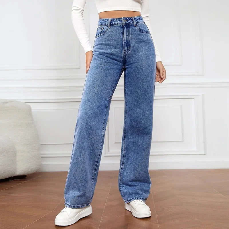 Dame Høj Talje Wide Leg Jeans