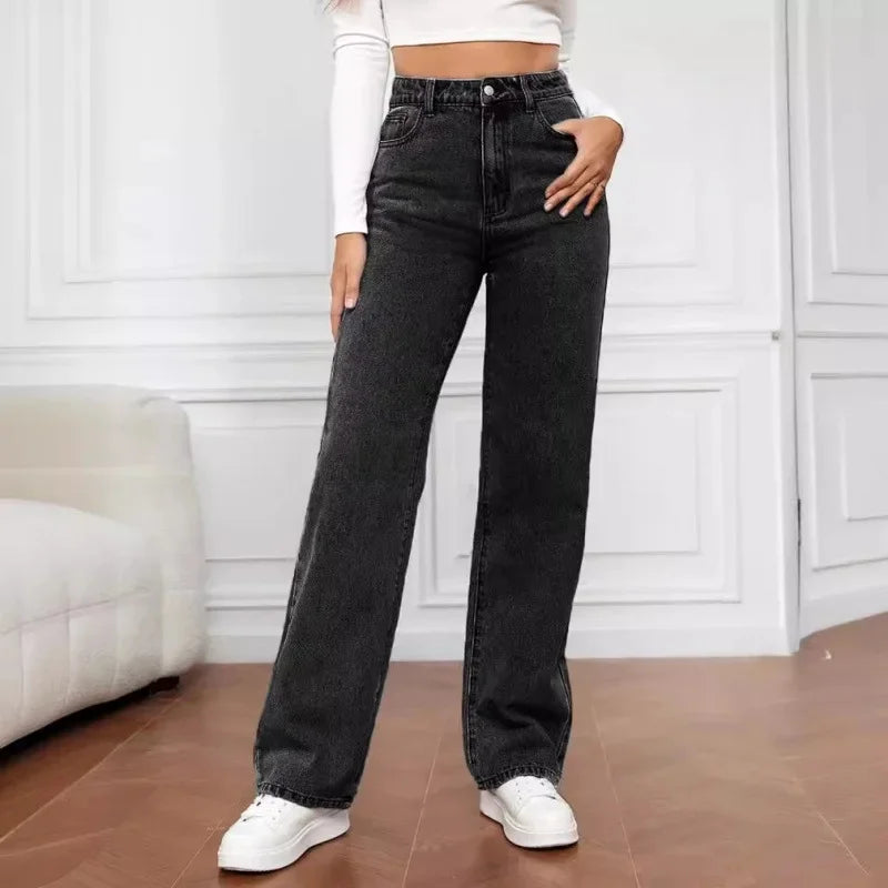 Dame Høj Talje Wide Leg Jeans