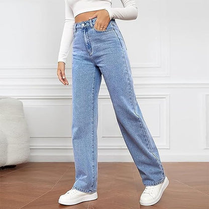 Dame Høj Talje Wide Leg Jeans