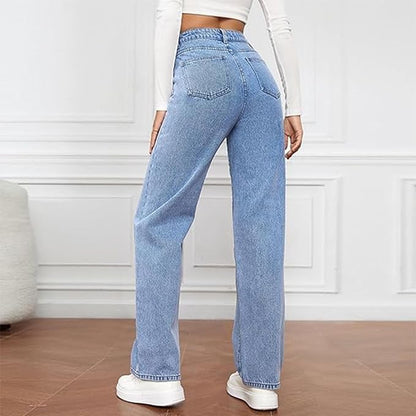 Dame Høj Talje Wide Leg Jeans