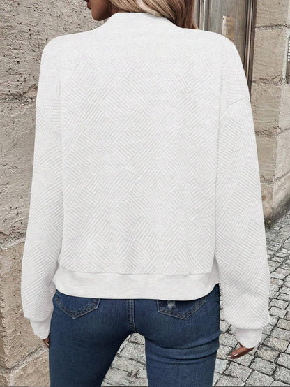 Nora | Tekstureret let bomber jakke med lynlås til kvinder